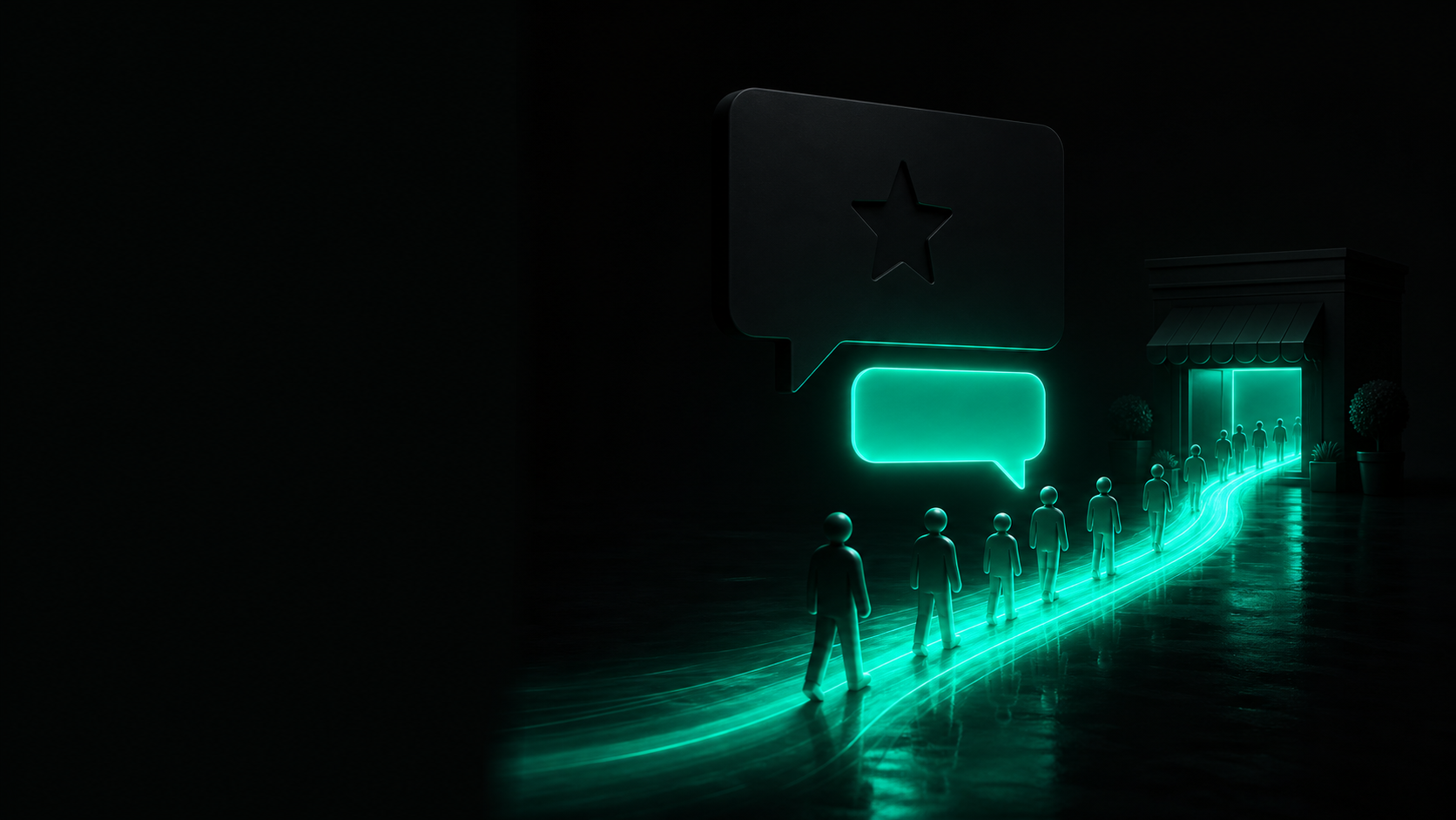 A dark, cracked one-star shape floating in negative space, one hairline crack running through it, bright teal light leaking out brighter than the star itself
