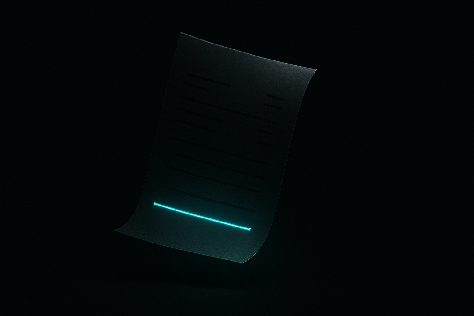 A single teal message line lighting up on a dark receipt among several unlit lines